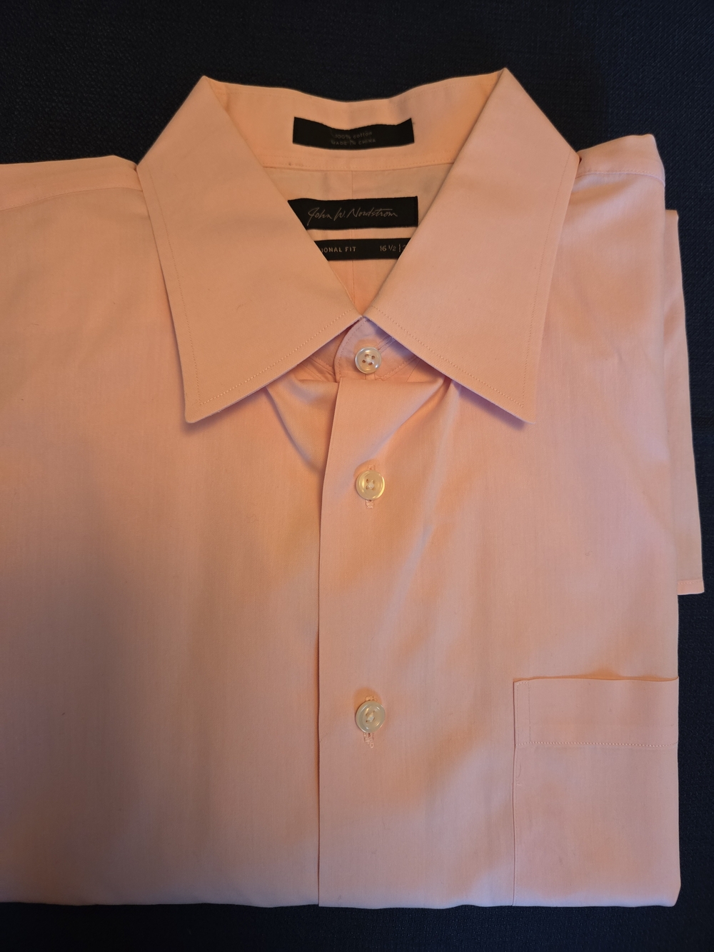 John W Nordstrom Pink Dress Shirt Mens 16.5 33 Traditional Fit 100% Cotton